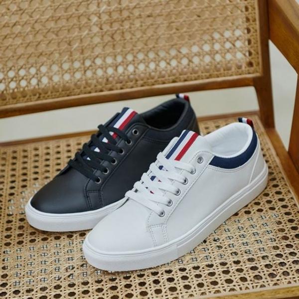 국내제작 남자 심플 라인 테이핑 포인트 레이스업 데일리 로우탑 캐주얼 스니커즈 경량화 6SS