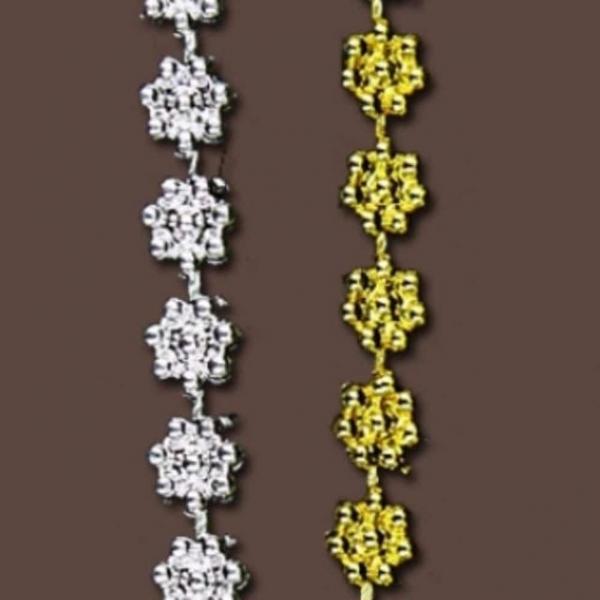 체인 구슬 소(국화) 금색 공예재료 체인비즈