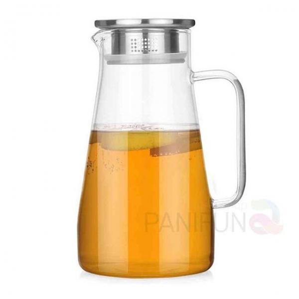 글라스 내열유리물병 1.5L 음료수유리병 티물병 손잡이물병 냉장고물병 차물병