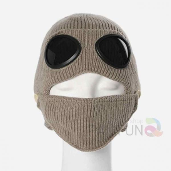 마스크 고글비니 베이지 방한니트모자 일체형니트모자 방한모 니트마스크모자 캐주얼비니모자