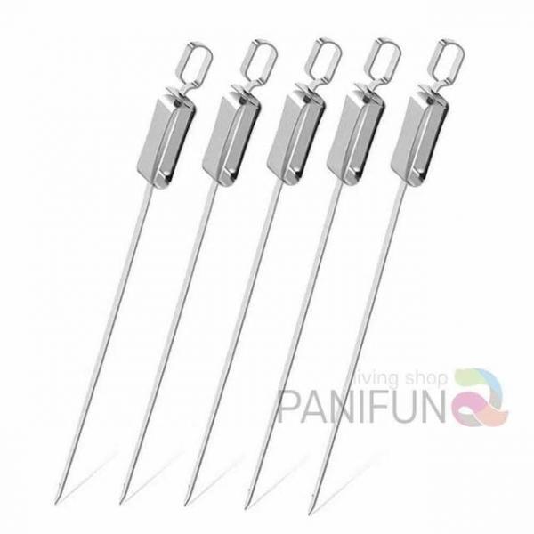 슬라이드 바베큐꼬치 5p 45cm 캠핑꼬치 닭꼬치꼬챙이 꼬치구이꼬치 바베큐꼬챙이 캠핑꼬치세트