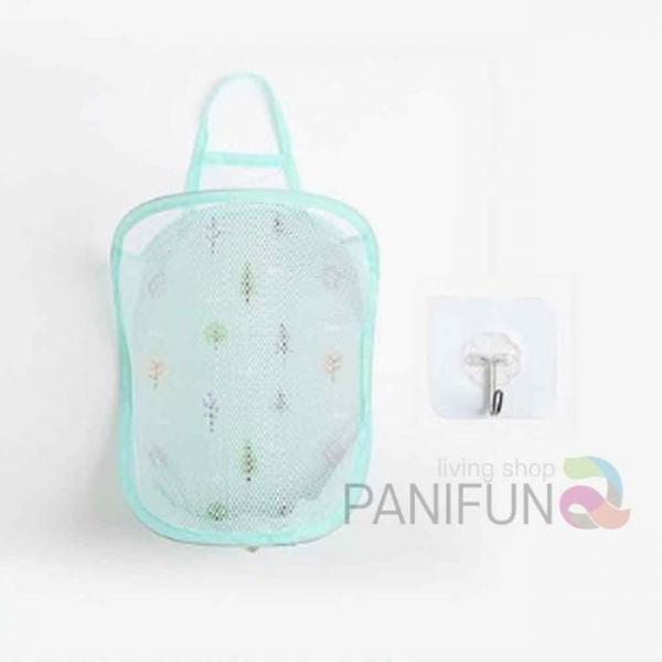 접이식 메쉬빨래바구니 민트 수건바구니 빨래보관 세탁바스켓 세탁바구니 매쉬바구니