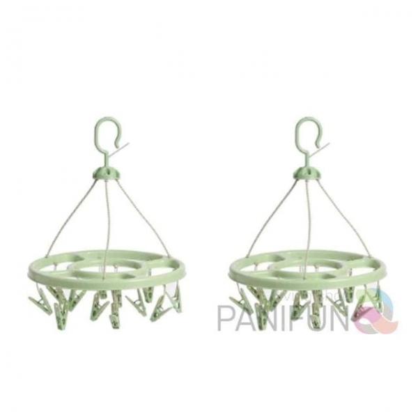 빨래집게건조대 2p 그린 빨래건조대미니 행거건조대 베란다건조대 천장형빨래건조대 미니건조대