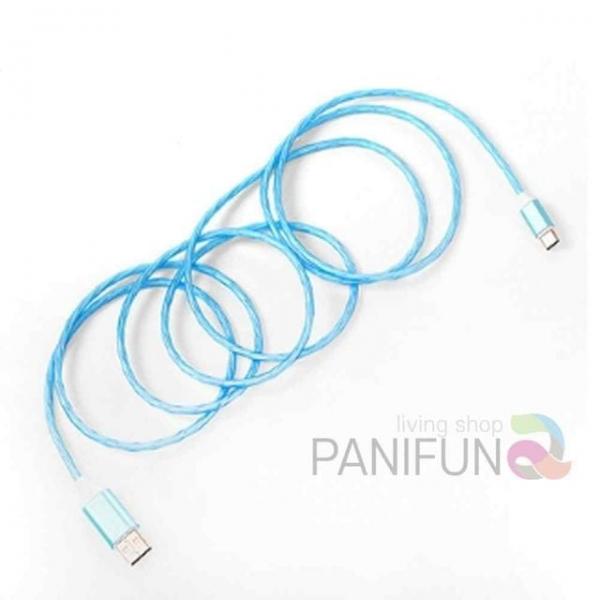 LED C타입 고속충전케이블 2M 블루 충전기케이블 스마트폰충전케이블 핸드폰케이블 핸드폰충전기C타입 휴대