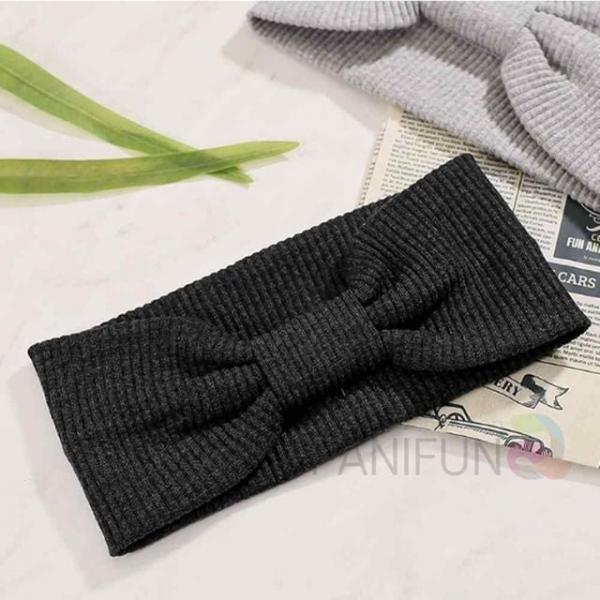 리본 골지 헤어밴드 진그레이 면헤어밴드 여자헤어밴드 면터번 여성헤어밴드 예쁜머리띠