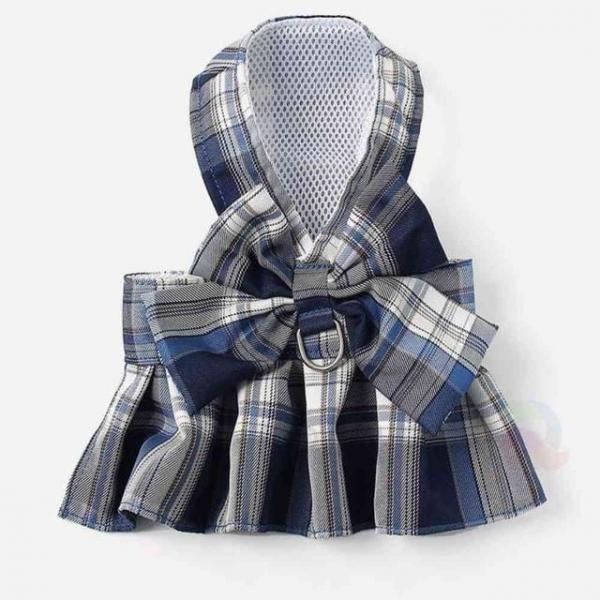 원피스하네스 리드줄 L블루 강아지목줄 귀여운하네스 강아지리본하네스 강아지하네스옷 예쁜하네스