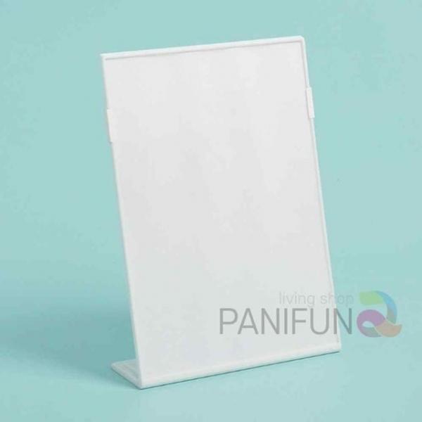 L자 세로 아크릴쇼케이스 화이트 아크릴메뉴판 아크릴진열 아크릴꽂이 아크릴POP 진열케이스