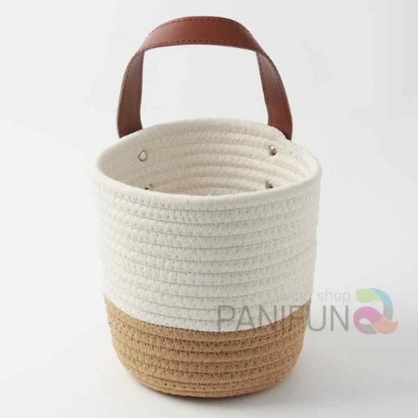 행잉 화분바구니 화이트내추럴 행잉바구니 꽃바스켓 소품보관함 바구니화분 예쁜바구니