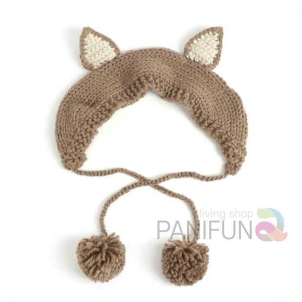 니트귀도리 브라운 털귀마개 방한귀마개 겨울방한용품 귀돌이 귀덮개