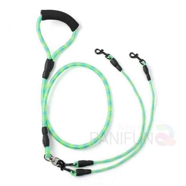 더블 리드줄 1.5M 블랙그린 강아지두마리리드줄 반려견리드줄 두마리산책 강아지리드줄 개목줄