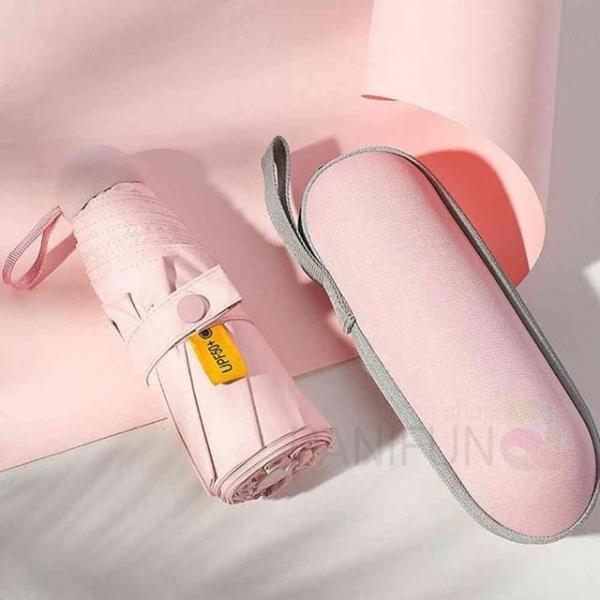 캡슐 5단 양우산 핑크 경량우산 접는우산 양산우산겸용 접이식우산 자외선차단우산