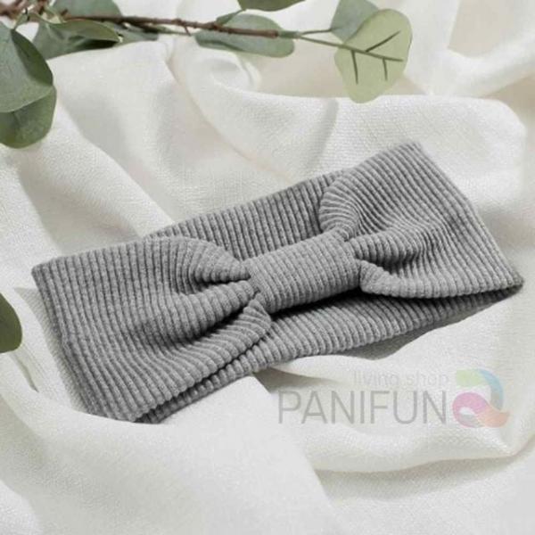 리본 골지 헤어밴드 연그레이 여성헤어밴드 골지머리밴드 골지머리띠 와이드헤어밴드 넓은머리띠