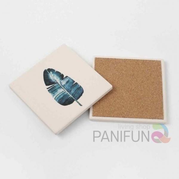 규조토 컵받침 2p 바나나잎 티코스터 물흡수컵받침 유리잔받침 카페코스터 컵받침세트