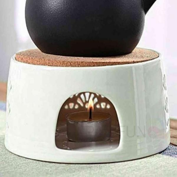 도자기 티포트워머 화이트 티라이트받침대 차우려내기 티포트받침대 다도용차우리기 다도워머