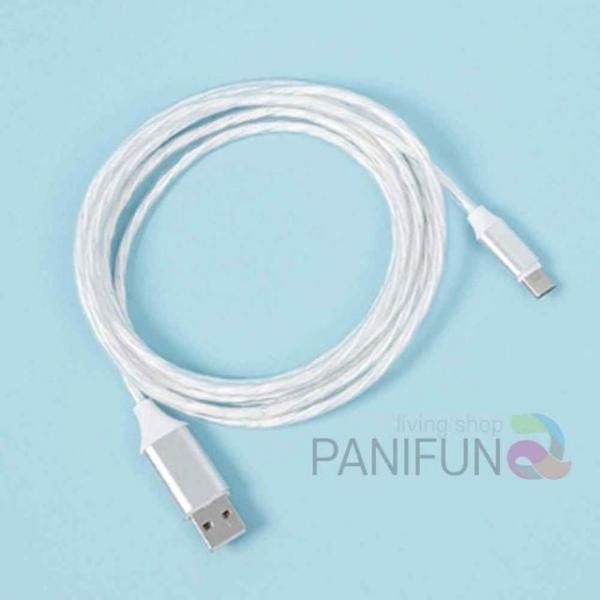 LED C타입 고속충전케이블 2M 레인보우 휴대폰충전케이블 핸드폰고속충전케이블 CTYPE케이블 2M충전케이블