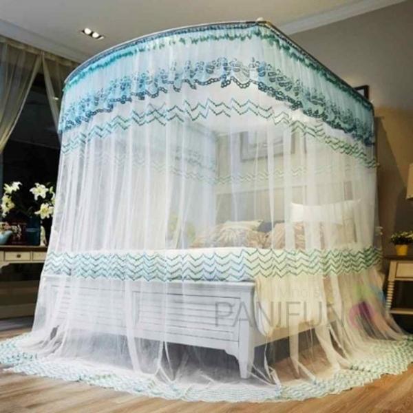 캐노피 침대모기장 120x200그린 캐노피모기장 여름모기장 침대캐노피 커튼방충망 레일모기장