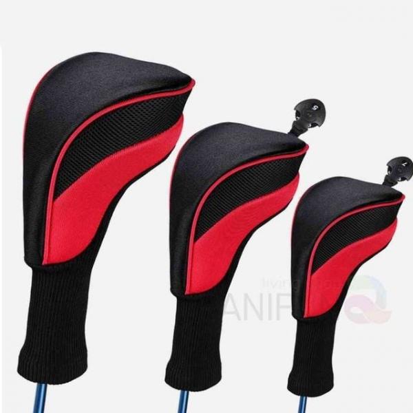우드 골프헤드커버 3종 레드 골프헤드커버세트 골프채커버 우드헤드커버 골프채커버세트 골프채헤드커버