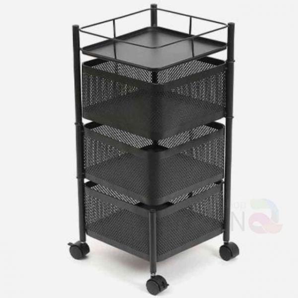 3단 회전 트롤리 블랙 틈새수납선반 이동식틈새수납장 이동식트롤리 3단수납함 세탁기수납선반