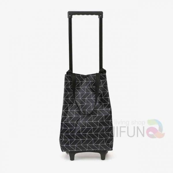 접이식쇼핑카트 블랙패턴 장바구니캐리어 접이식폴딩카트 폴딩카트 바퀴달린시장가방 장보기캐리어
