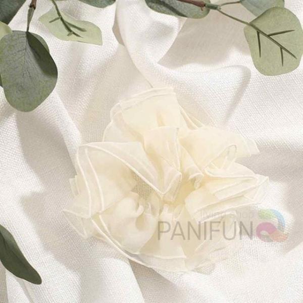 쉬폰 더블 곱창끈 아이보리 풍성한슈슈 슈슈 똥머리끈 당고머리밴드 곱창머리끈