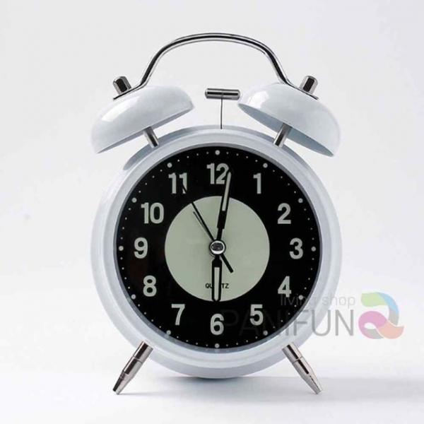 무소음 축광 야광 탁상시계 화이트 알람탁상시계 시끄러운알람시계 책상시계 무소음알람시계 무소음탁상시