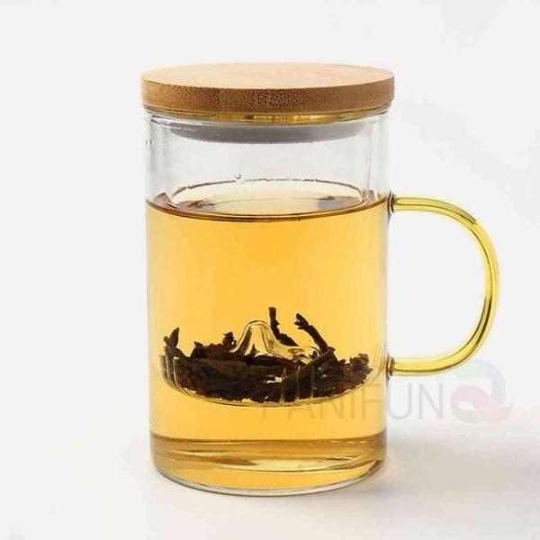 내열 유리티머그 450ml 티컵 티거름망컵 티찻잔 티유리잔 차거름망컵