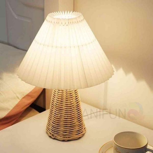 라탄 밝기조절스탠드 C아이보리 인테리어조명 카페인테리어등 인테리어무드등 침실스탠드조명 특이한무드등
