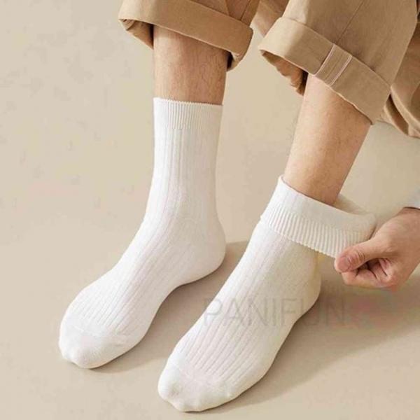 남자 골지 중목양말 화이트 남성삭스 운동화양말 남자중목양말 면접양말 남자겨울양말