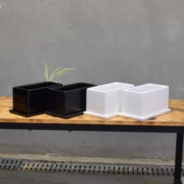 무광 도기 화분 직사각 디자인화분 미니화분