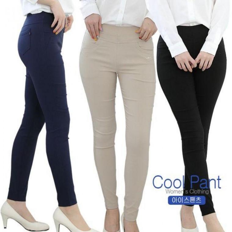 9부 여성여름바지 슬립핏 밴딩 아이스팬츠