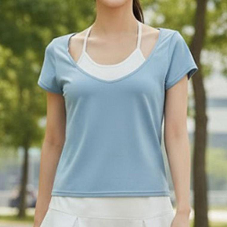 여성 홀터넥 나시 반소매티 세트 1P 여름 투피스 티셔츠 셋업 코디 레이어드