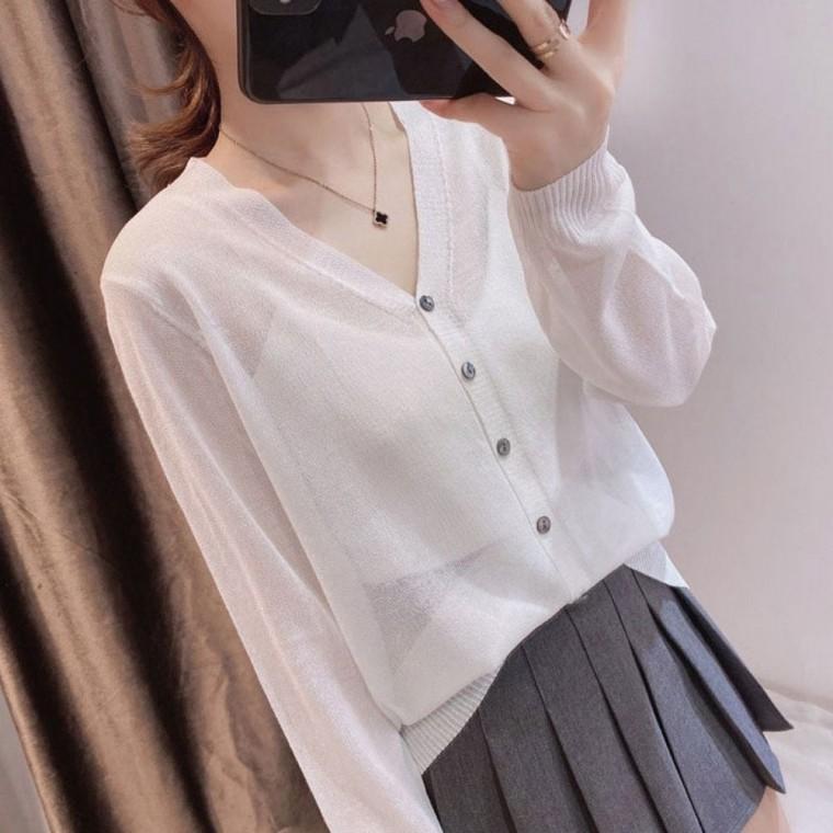 5컬러 가디건 얇은 여름 시스루 여자 브이넥 파스텔