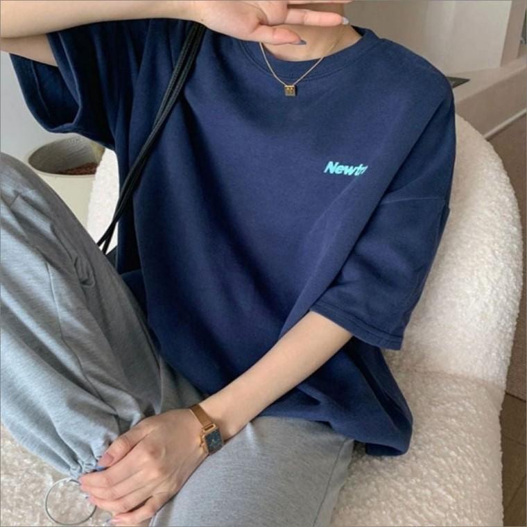 티셔츠 레터링 여름 박시한 오버핏 여자 3컬러 반팔