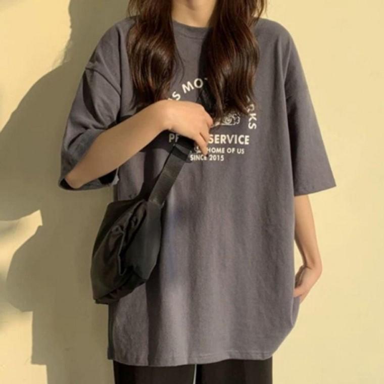 여성 프린팅 편안한 빈티지 반팔티 1P 여름 일상용 자연스러운 티셔츠