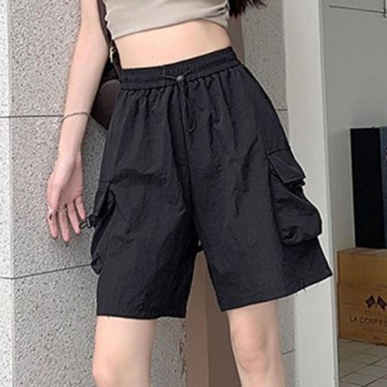 여성 멀티 주머니 밴딩 카고 하프 팬츠 1P 데일리 여름 건빵 반바지 편한