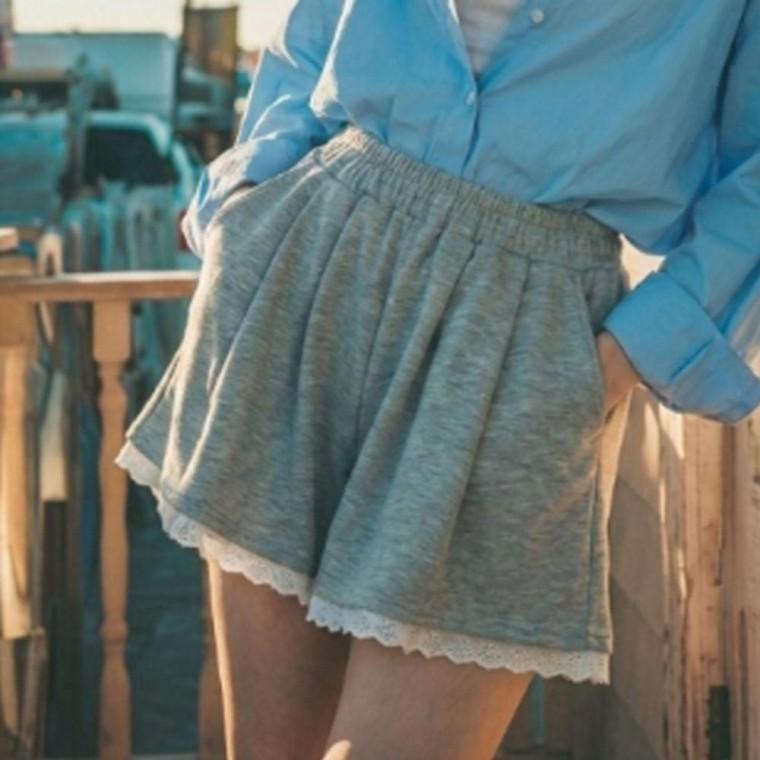 여성 밴딩 활용도높은 레이스 숏팬츠 1P 시원한 여름 반바지 일상용 휴가