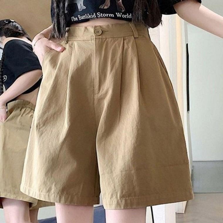 여성 뒷밴딩 활용도높은 핀턱 와이드 숏팬츠 1P 여름 깔끔한 일상용 반바지