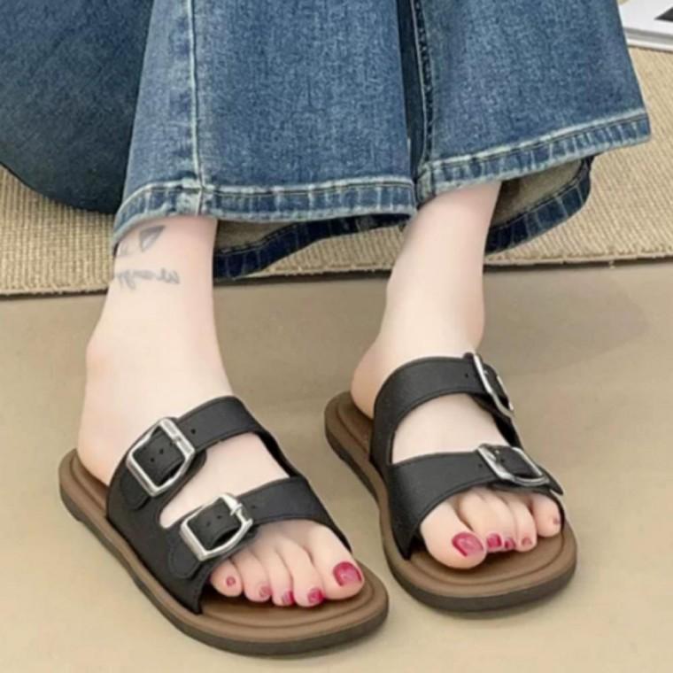 더블스트랩 여성용 여름 샌들 데일리 패션슈즈