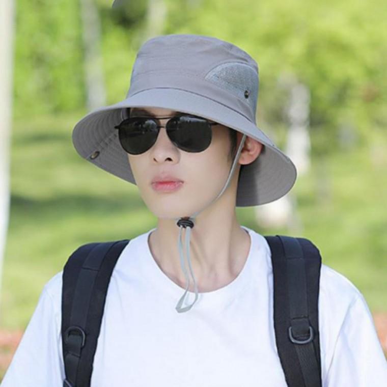 남성 메쉬 여름 사파리 벙거지 아웃도어 와이드 챙 모자