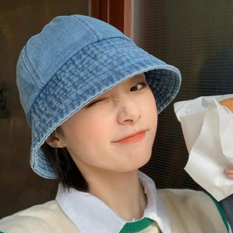 여성 여름 캐주얼 벙거지 썬캡 와이드 청 버킷햇 모자