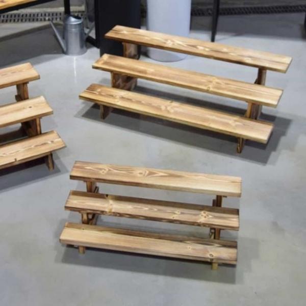 3단 화분 받침대 60x21 화분선반 원목화분받침대