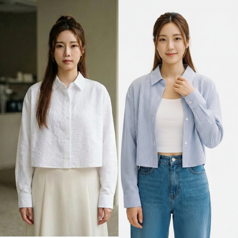 여름 지지미 셔츠 스트라이프 여성 루즈핏 시어서커 남방