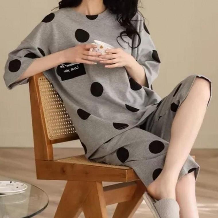 홈웨어 반팔 7부 여성 상하 실내복 잠옷 세트 7부 여름 집에서입는옷