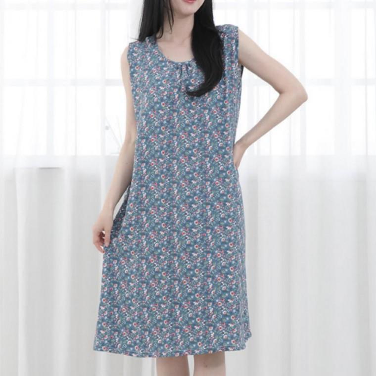 여름 원피스 꽃무늬 플라워 나시 민소매 홈웨어 편안한 루즈핏 잠옷
