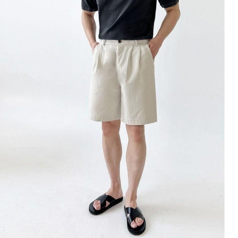 남성 반바지 핀턱 패션 데일리 반바지 반바지 베이직 여름 밴딩 팬츠 남녀공용
