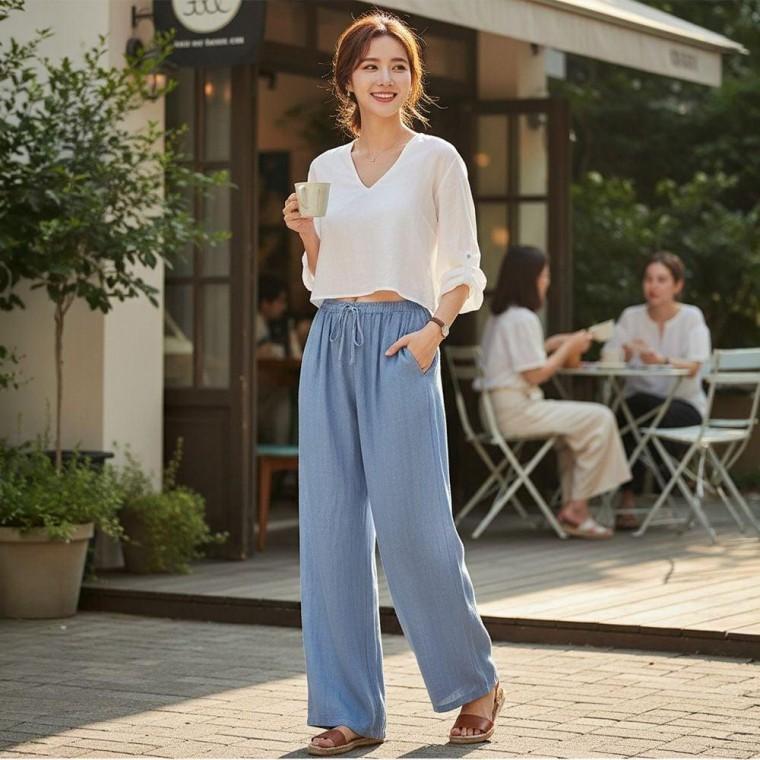 EAS 본치스 여름 얇은 린넨 와이드팬츠 마바지 EAS-262075