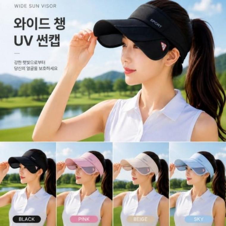 썬바이저 자외선차단 여름 여성 스포츠모자 골프 챙조절 썬캡 사이드