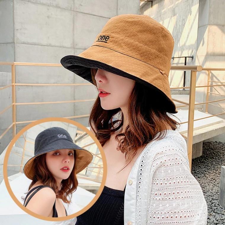 양면 배색 버킷햇 여성 와이드 챙모자 여름 벙거지 모자