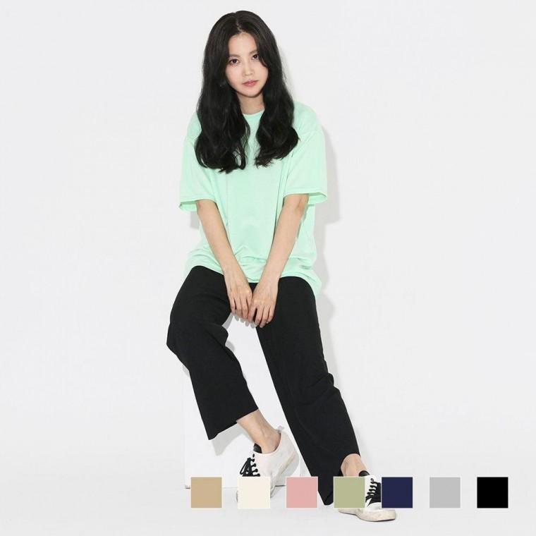 여성 와이드 통바지 여름 골지 편한바지 직장인 근무복