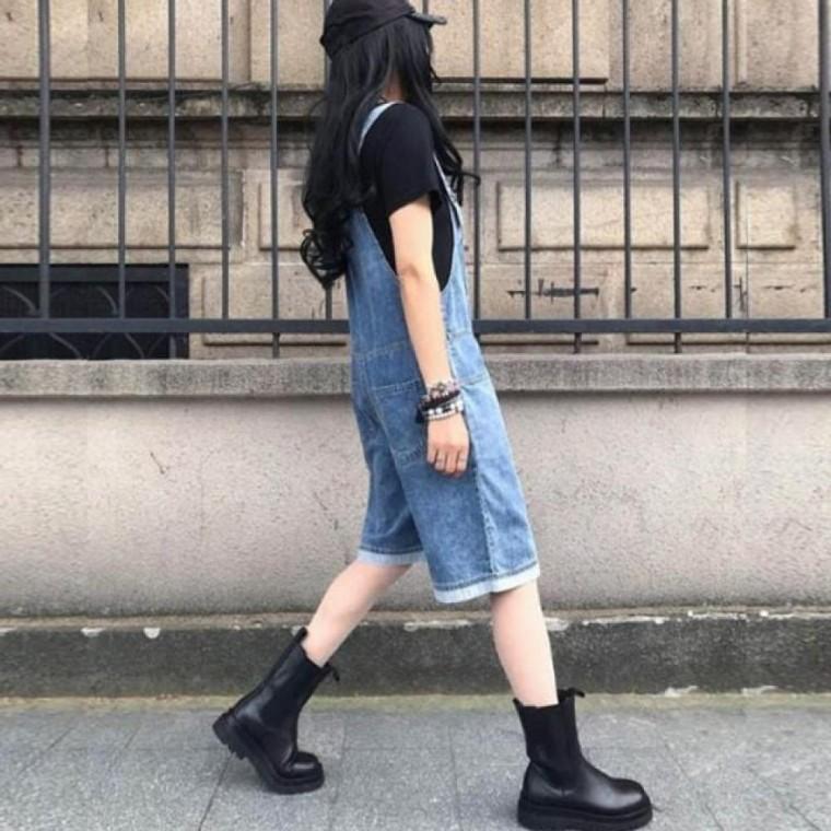 데님 멜빵바지 여성 점프수트 오버롤 와이드 서스펜더 여름 데일리 캐주얼